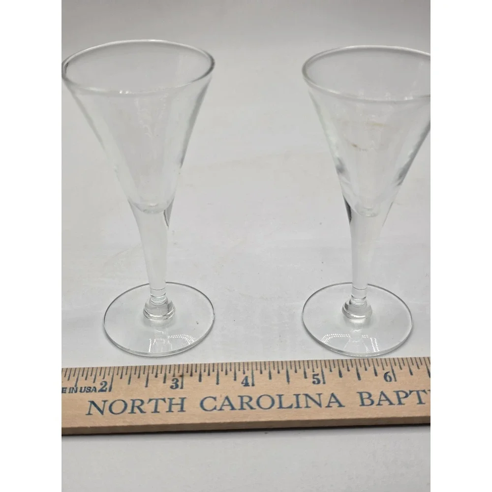 Minature Glass Vintage Set of 2 4.5
